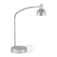 Bent LED table lamp Duett, aluminium