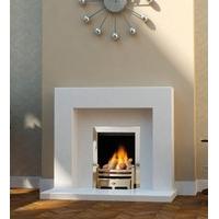 Belgrade Polar White Marble Fireplace With Electric Fire