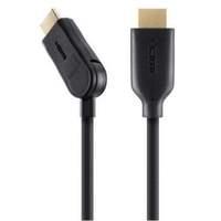 belkin hdmi cable male male swivel with ethernet gold plated in black  ...