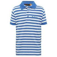 Ben Sherman boys blue and white stripe short sleeve logo embroidery polo top - Blue