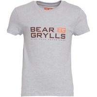 Bear Grylls Boys Graphic T-Shirt Light Grey Melange