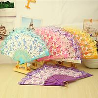 beautiful floral plastic hand fan set of 4mixed colors mixed floral pa ...