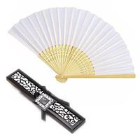 Beter Gifts Silk Hand Fan in Black Box