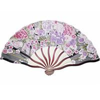 Beautiful Wood And Silk Hand Fan - Set of 4(Mixed Colors)