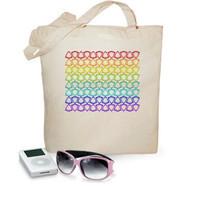 beach bag rainbow pattern