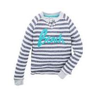 Bench Girls Stripey Logo Crew Neck Sweat