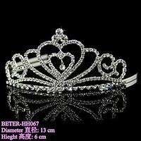 Beter Gifts 1Piece/Set Women\'s Alloy Headpiece-Wedding / Special Occasion Tiaras Clear Round BETER-HH067