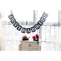 Beautiful Just Married Wedding Banner Bunting Garlands Photo Props for Table Decoration
