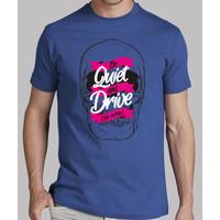 be quiet and drive tshirt blue man