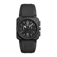 Bell & Ross Aviation BR 03 automatic chronograph men\'s ceramic and black strap watch