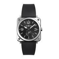 bell ross aviation br s black strap watch