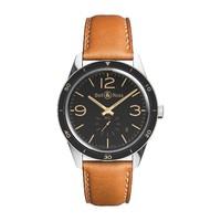 bell ross vintage golden heritage automatic mens brown leather strap w ...