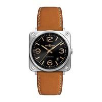 Bell & Ross Aviation BR S Heritage automatic brown Leather strap watch