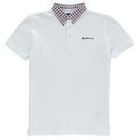 ben sherman woven collar polo shirt junior boys