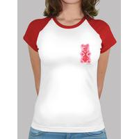 bear little red. girl t-shirt red baseball