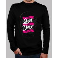be quiet and drive long-sleeved black shirt man