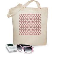 beach bag red pattern