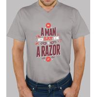 be a man years say no to a man razor shirt v neck