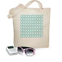 beach bag blue green pattern