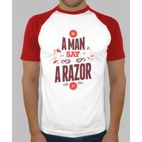 be a man years say no to a razor baseball shirt man