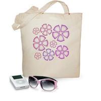 beach bag fuschia flowers