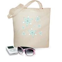 beach bag snowflakes - light blue