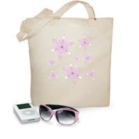 beach bag snowflakes - pink & purple