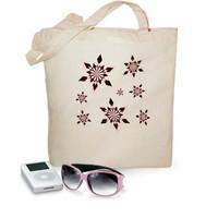 beach bag - snowflakes - brown