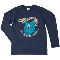 Bear Print Kids Top - Blue quality kids boys girls