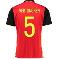 Belgium Home Shirt 2016 Red with Vertonghen 5 printing