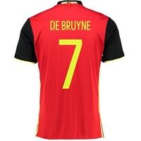 Belgium Home Shirt 2016 Red with De Bruyne 7 printing
