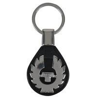 belstaff leather logo keyring