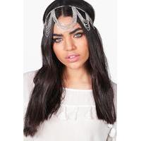 Bead & Chain Embellished Head Chain - silver