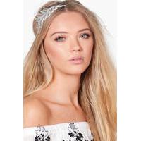 Bead & Sequin Bridal Head Band - white