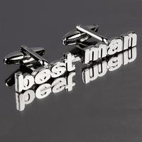 Best Man Cut Out Words Wedding Cufflinks