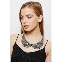 beaded encrusted floral collar necklace