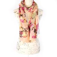 bella mia vintage floral print scarf peach