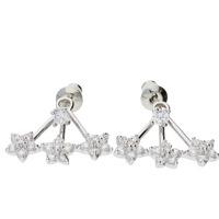 Bella Mia Shooting Star Earring Cuffs in Silver Plating