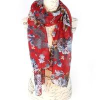 Bella Mia Mixed Floral Print Scarf - Red