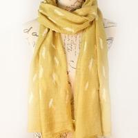Bella Mia Embossed Feathers Moss Scarf