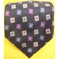 Ben Sherman Navy Silk Tie with Purple Pattern