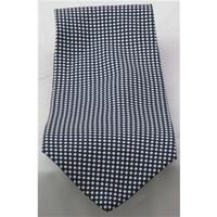 beaufort navy white silk tie