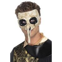 Beige Venetian Plague Doctor Mask