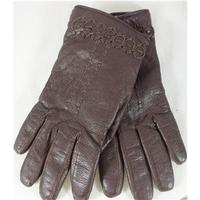 Bespoke - medium - brown - faux leather gloves