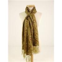 Beautiful Bornze Floral Ditsy Embroideded Silk Mix Scarf