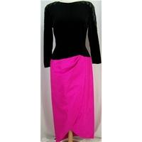 bernshaw size 14 vintage black and bright pink evening dress