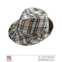 Beige Tartan Fedora