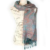 Bella Mia Luscious Floral Paisley Print Pashmina Scarf - Green