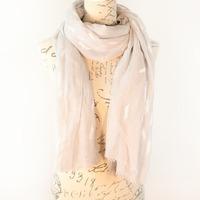 Bella Mia Embossed Feathers Pale Grey Scarf