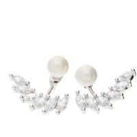 bella mia silver pearl and crystal earring cuffs